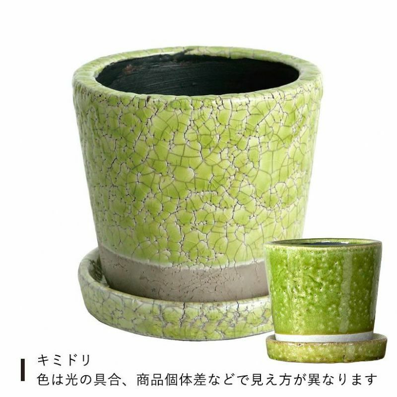 9色から選べる！貫入加工のカラー陶器鉢｜2.5サイズ植物の植替えに