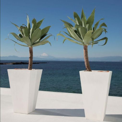 リゾート風・大型スクエアトール植木鉢（40cm）RS40【送料無料・同梱