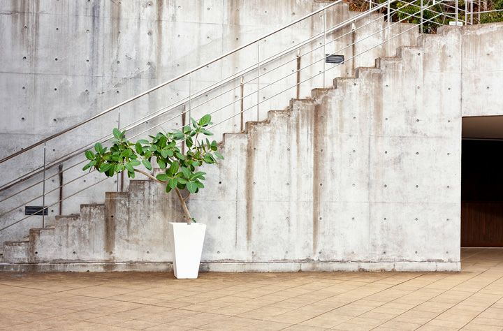 リゾート風・大型スクエアトール植木鉢（40cm）RS40【送料無料・同梱
