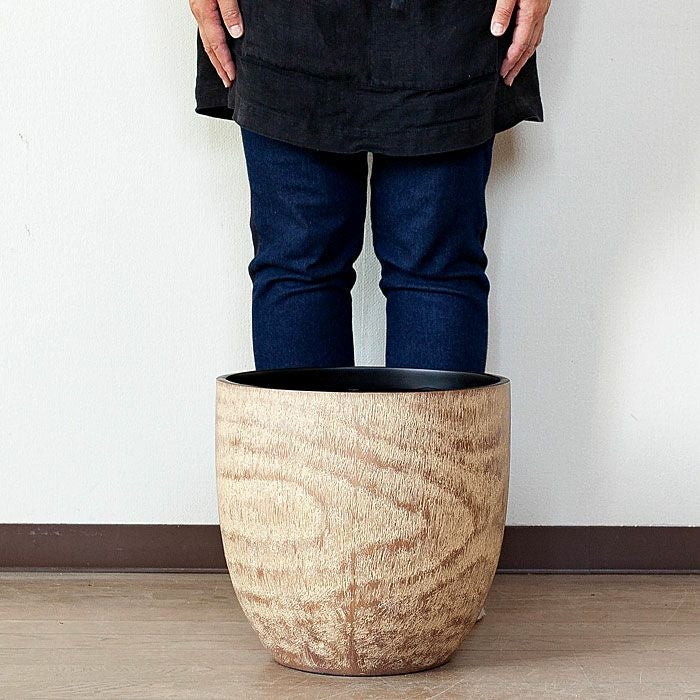 コンパクトで、いい感じの木目鉢（31cm）KI31※同梱不可 | [公式]e-花屋さん