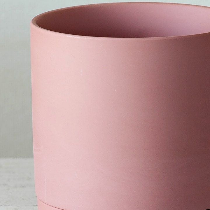 ザラっとした質感。マット調シリンダー陶器鉢（4～5号植物向け）