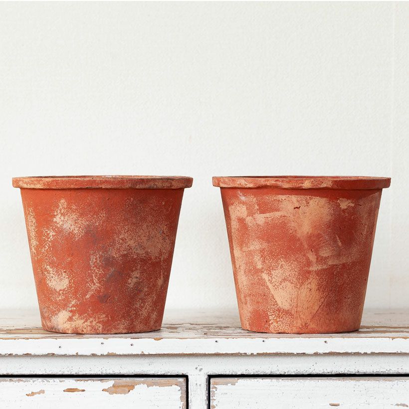 テラコッタ風の鉢｜アンティークで使い古したようなお洒落陶器鉢