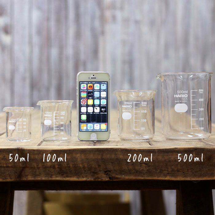 置くだけで可愛い！インテリアとしても、鉢としても遊んで見たくなる♪高品質！国産のやわらかいフォルムに癒しをもらう、ビーカー500ml（ガラス製：外形92mm×高さ121mm）※植物は別売りです。