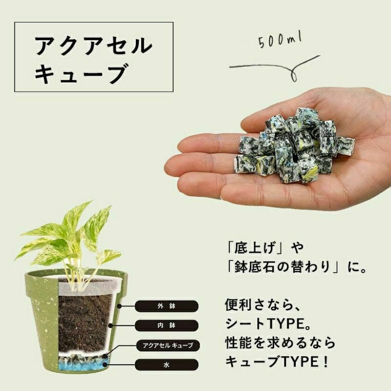 アクアセルシート＆キューブ便利！底面給水が進化：使い方付き
