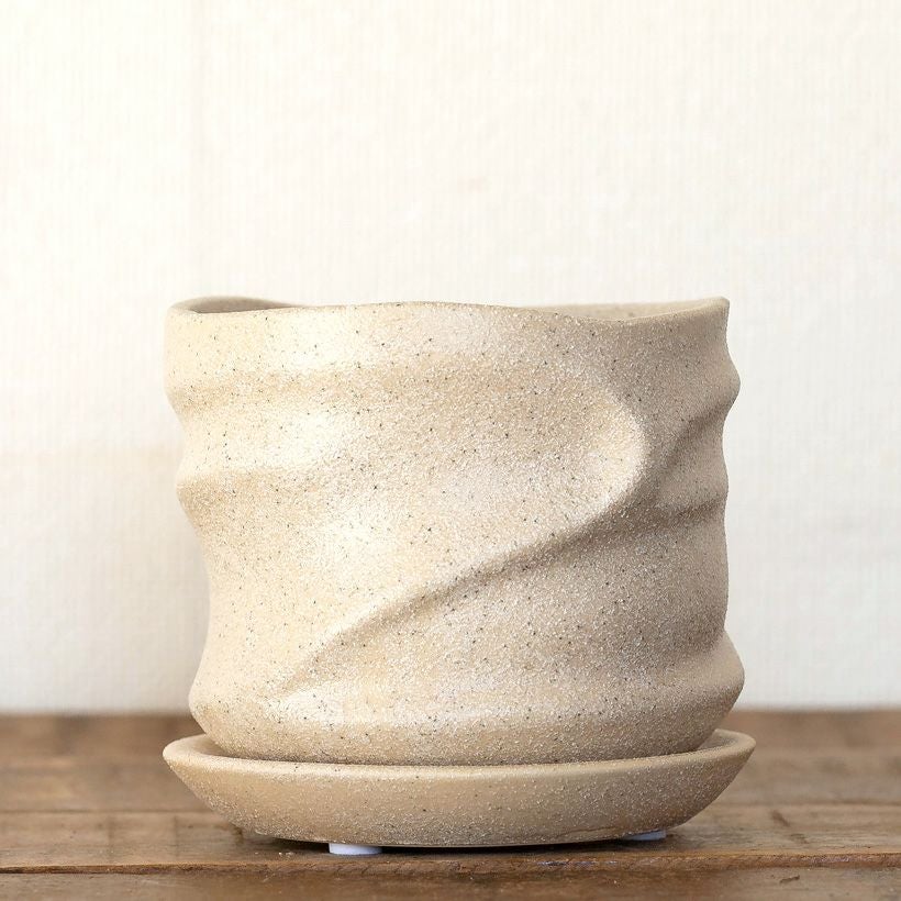 作家風（手作り風）セラミック陶器鉢：アイボリー