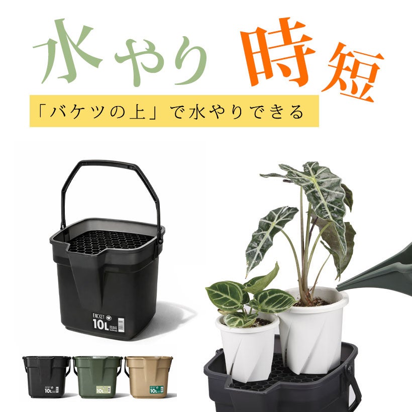 水やり楽になる」網トレイ付きバケツ｜大型植物にも対応