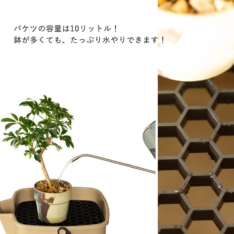 水やり楽になる」網トレイ付きバケツ｜大型植物にも対応