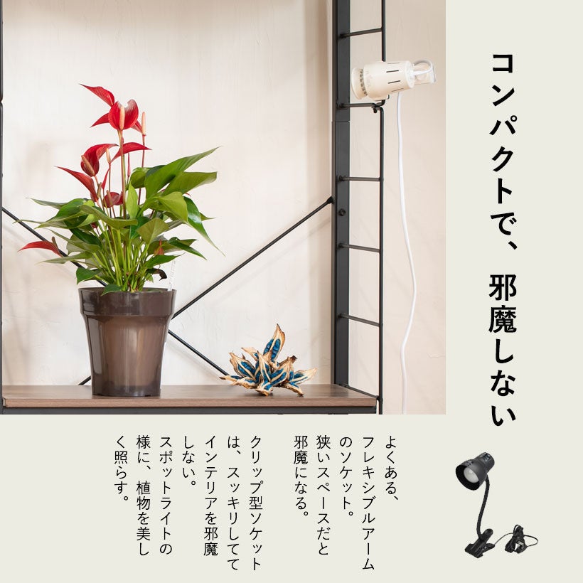 植物ライトのソケット｜ネジで重いライトも保持！タイマー付き